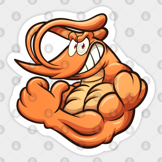 Strong shrimp Sticker by memoangeles